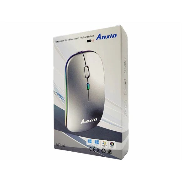 Anxin Rechargeable Wireless Bluetooth Mouse – 2.4g Usb Mouse For Laptop, Pc, Tablet, And Mobile Devices (android & Ios Compatible)(random Color)(original China)