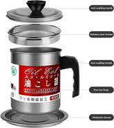 High Quality Fryer Oil Filter Pot Carbon Steel Oilcan With Stainless Steel Kitchen Storage Jug Cooking Pot