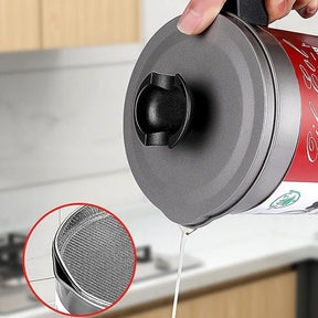 High Quality Fryer Oil Filter Pot Carbon Steel Oilcan With Stainless Steel Kitchen Storage Jug Cooking Pot