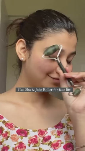 Flawless Jade Roller 2 In 1 Jade Roller & Gua Sha Set Plastic
